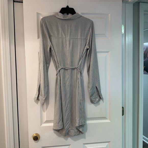 Grey and White Striped Dress - Picture 2 of 2